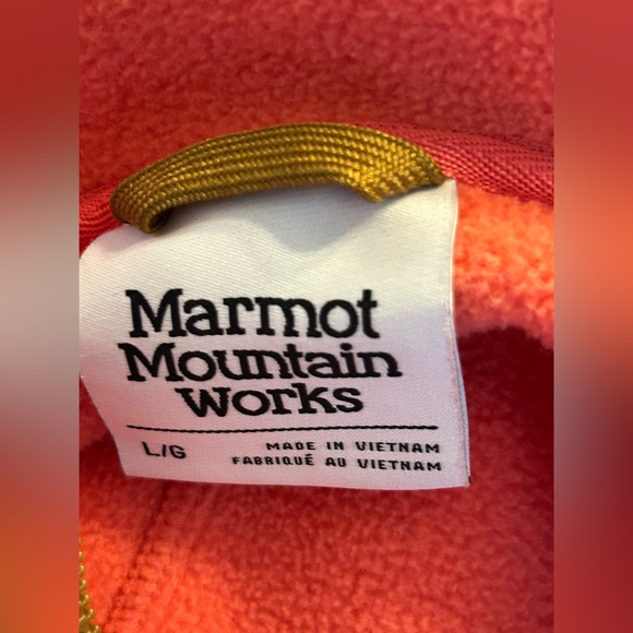 Marmot Women's Super Aros Fleece Hoodie Pullover Grapefruit Wheat Hazel Sz Large - Picture 7 of 9